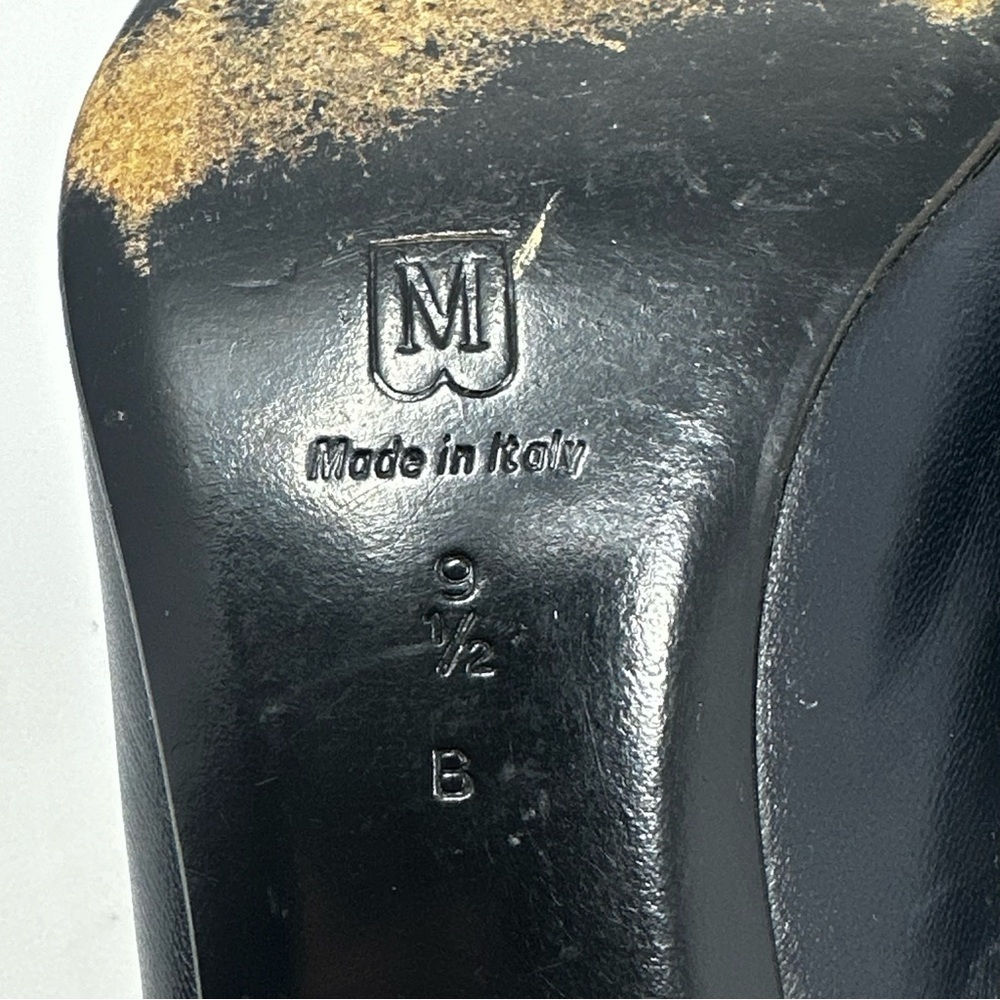 Vintage Bruno Magli for Saks Navy Leather Slingback Heels size 9 1/2 B - Picture 6 of 8